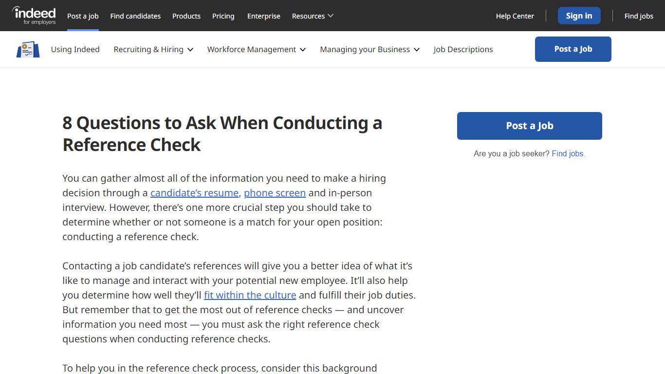 8 Questions to Ask When Conducting a Reference Check - Indeed